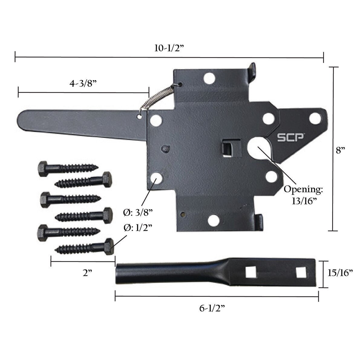 Universal Post Latch - Black Finish | Spring Creek Products