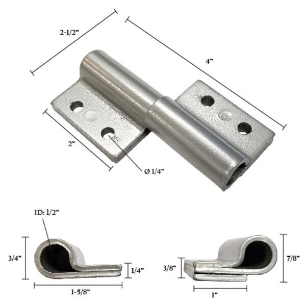 Flag Hinge with Raised Base (Bolt On) 4" Spring Creek Products