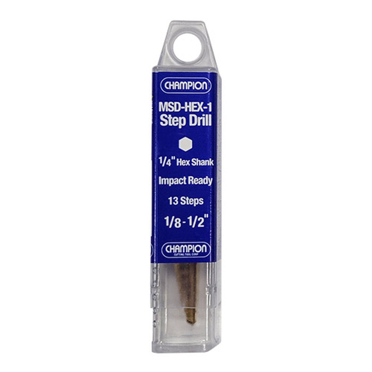 Hex Step Bit Shank Titanium Nitride Coated 1/8