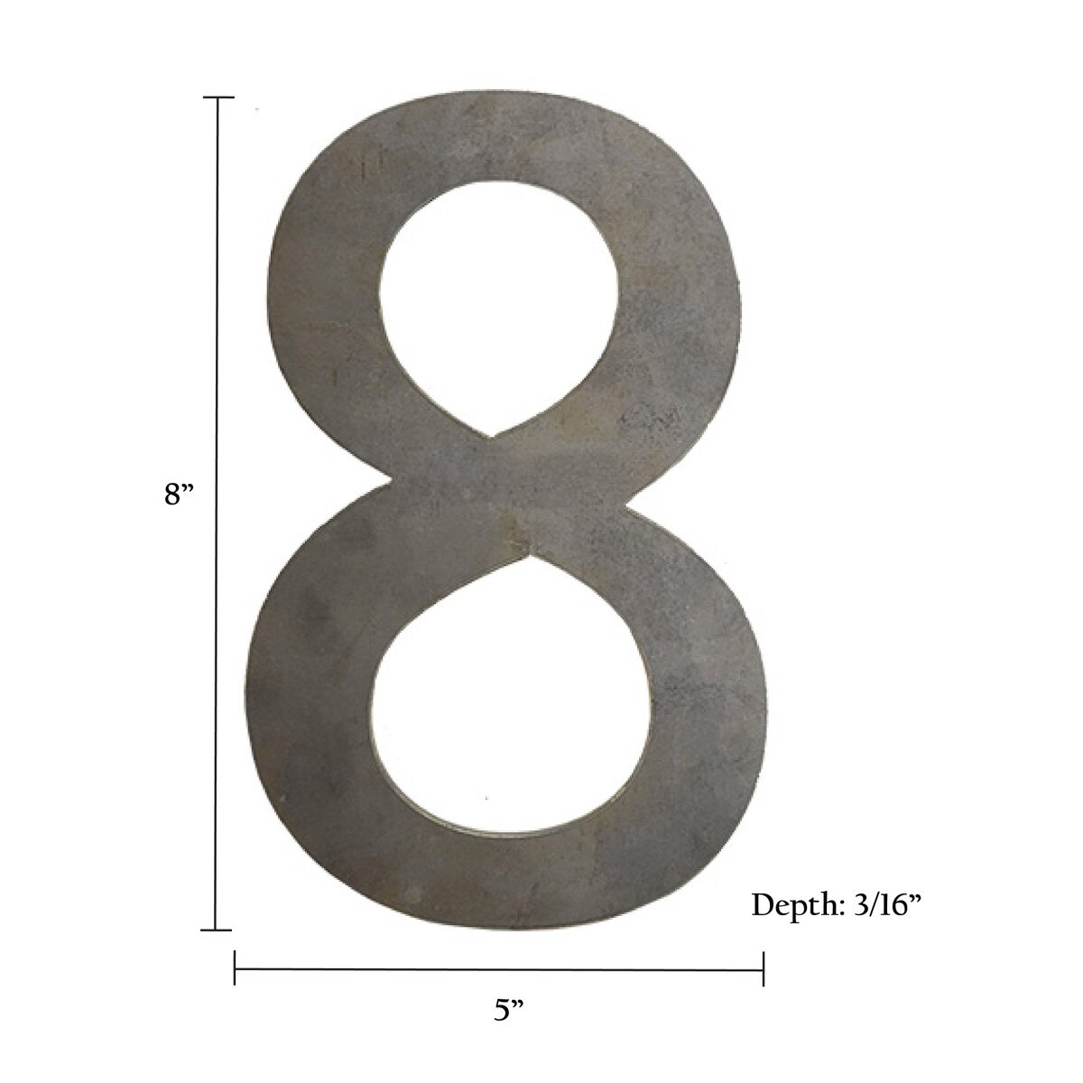 Laser Cut Number '8' 3/16