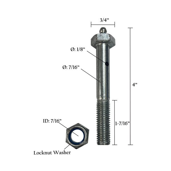 Bolt 3-1/2" X 1/2" - with Grease Zinc | Spring Creek Products
