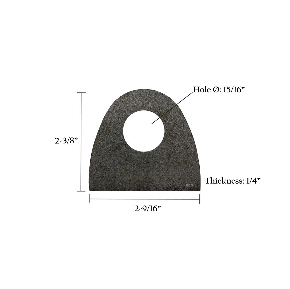 Flat Surface Mount Tab - 2.50