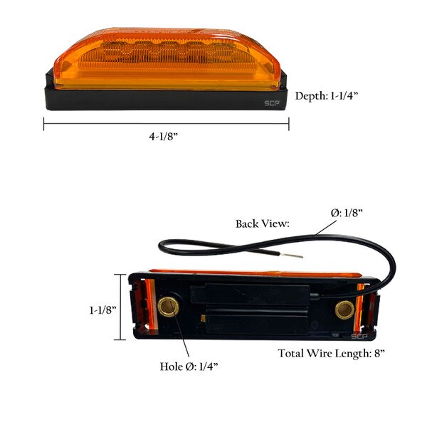 Amber Side Marker Light 2pcs 9Led Round Clearance Light For Truck Trailer With Grommet 12V