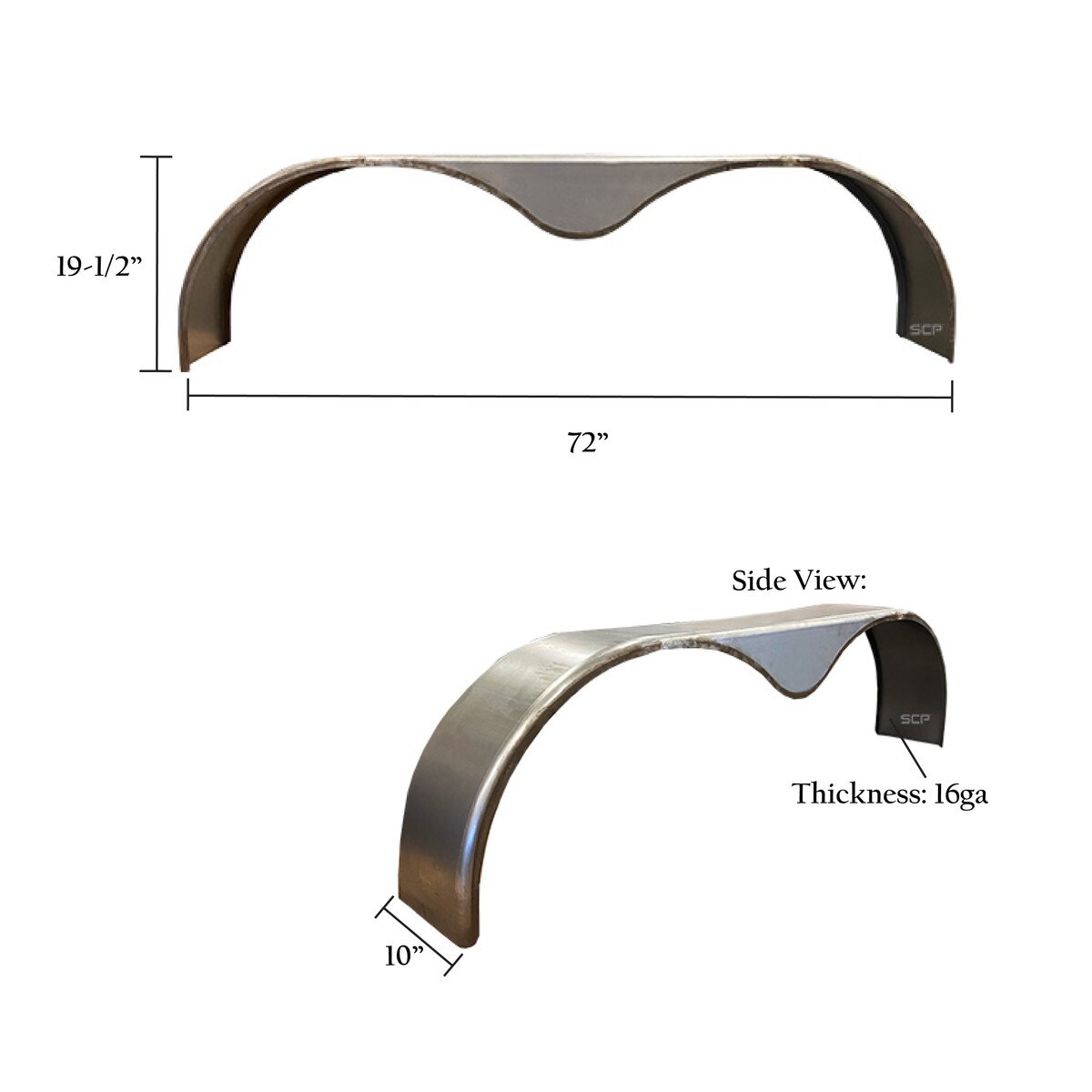 Smooth Plate Tandem Teardrop Fender 72