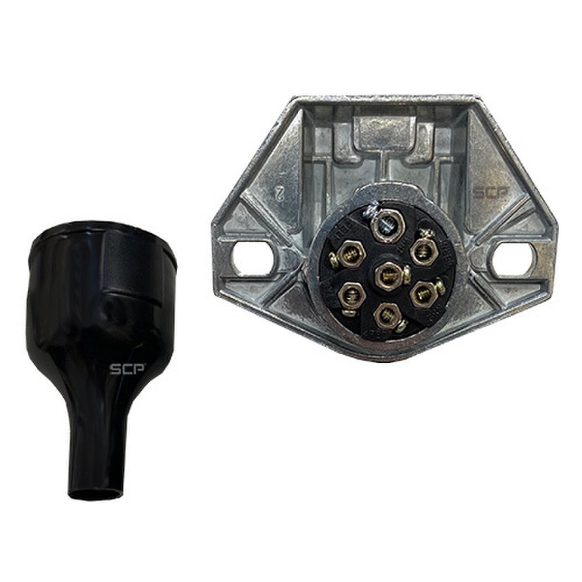 7-Way Socket - Self Wire - Zinc With Boot | Spring Creek Products